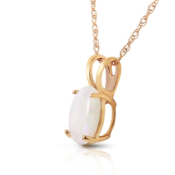 14K. SOLID GOLD NECKLACE WITH NATURAL OPAL